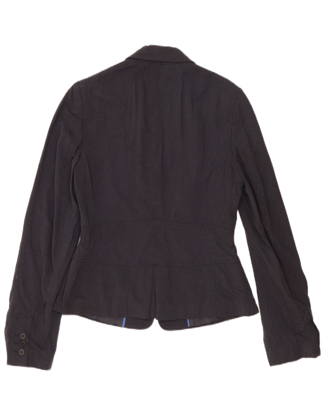 Reiss Veste blazer à 2 boutons pour femme UK 12 Bleu marine moyen à fines rayures