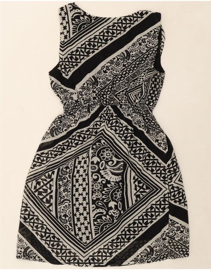MOSSIMO Womens Sleeveless Sheath Dress UK 10 Small Black Geometric Vintage Mossimo and Second-Hand Mossimo from Messina Hembry 