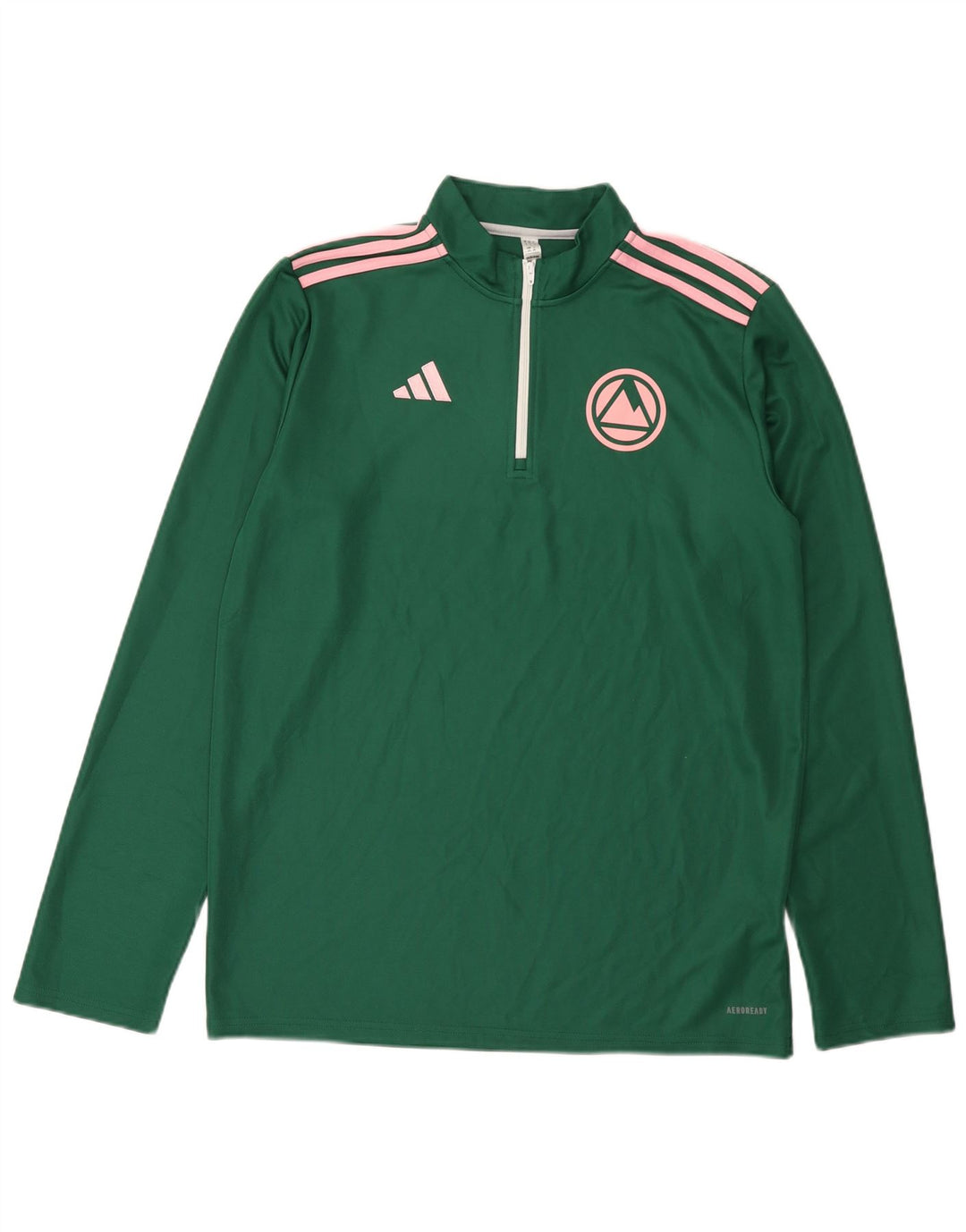 Adidas Hommes Aeroready Zip Neck Pull Survêtement Top Grand Vert Polyester
