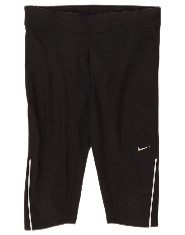 NIKE Short de sport Dri Fit Bermuda pour femme UK 10 Petit Noir Polyester