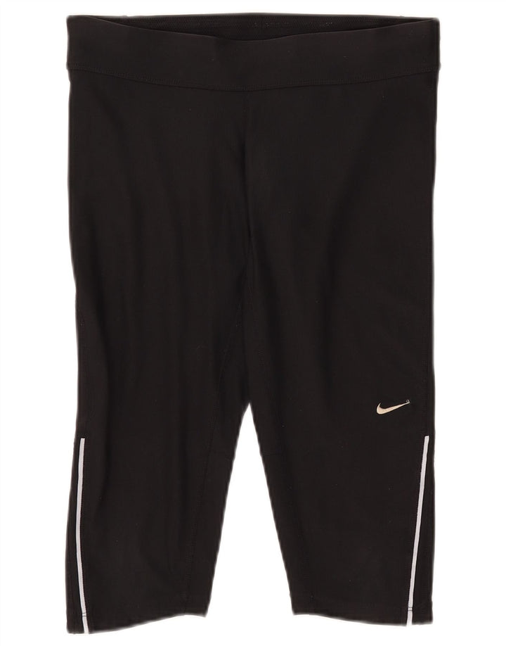 NIKE Short de sport Dri Fit Bermuda pour femme UK 10 Petit Noir Polyester