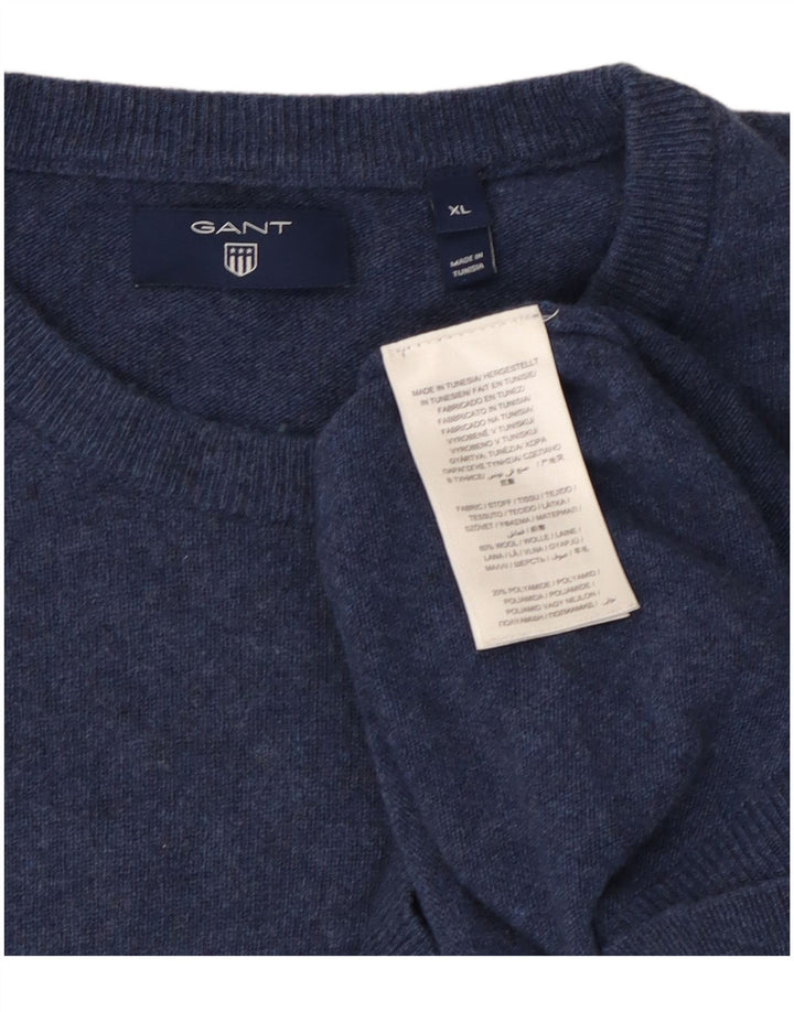 Gant Pull ras du cou pour homme XL en laine bleu marine