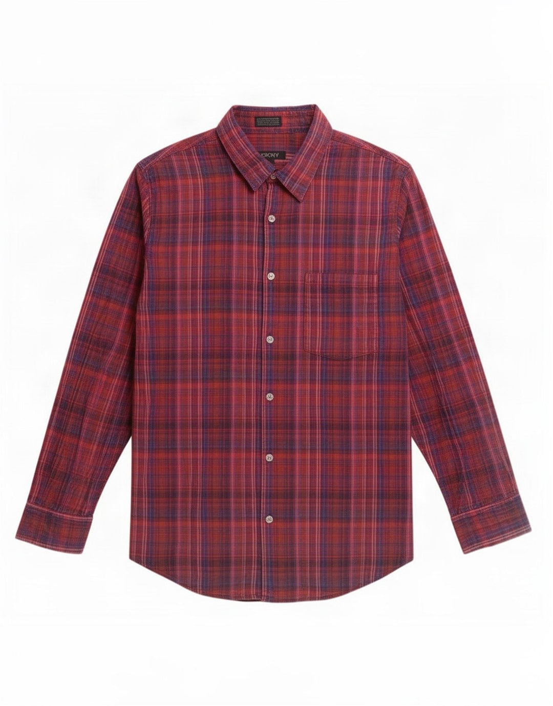Dkny Chemise Homme Grand Carreau Rouge Coton
