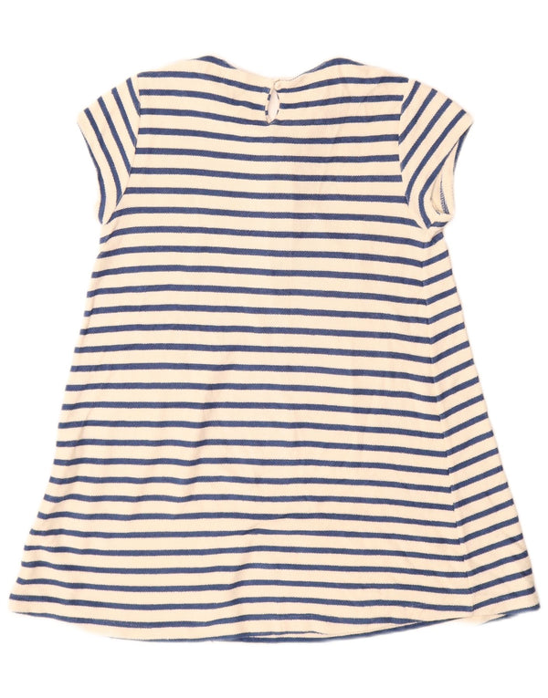 Zara Robe trapèze à manches courtes pour fille 13-14 ans Blanc rayé nautique