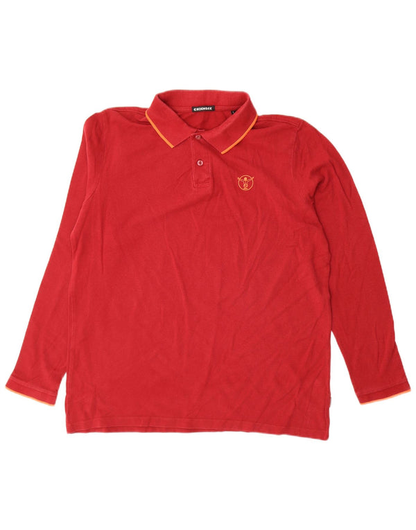 Chiemsee Polo à manches longues pour homme en coton rouge