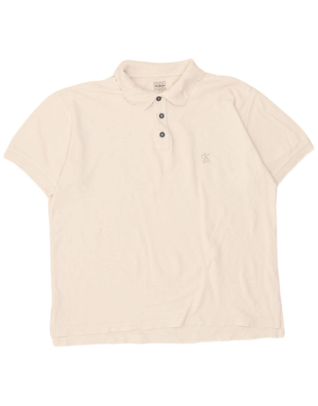 Calvin Klein Jeans Polo Homme XL Blanc Coton