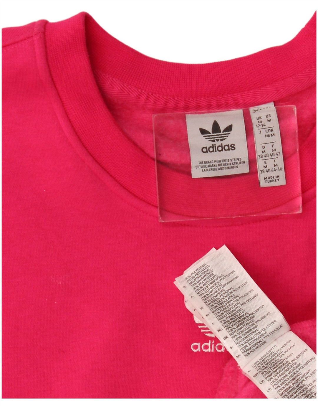 Adidas Sweat-shirt surdimensionné pour femme UK 12/14 Rose moyen Polyester
