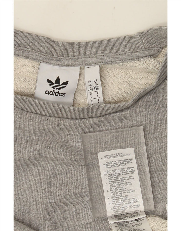 Adidas Sweat-shirt pour homme en coton moucheté Gris Large