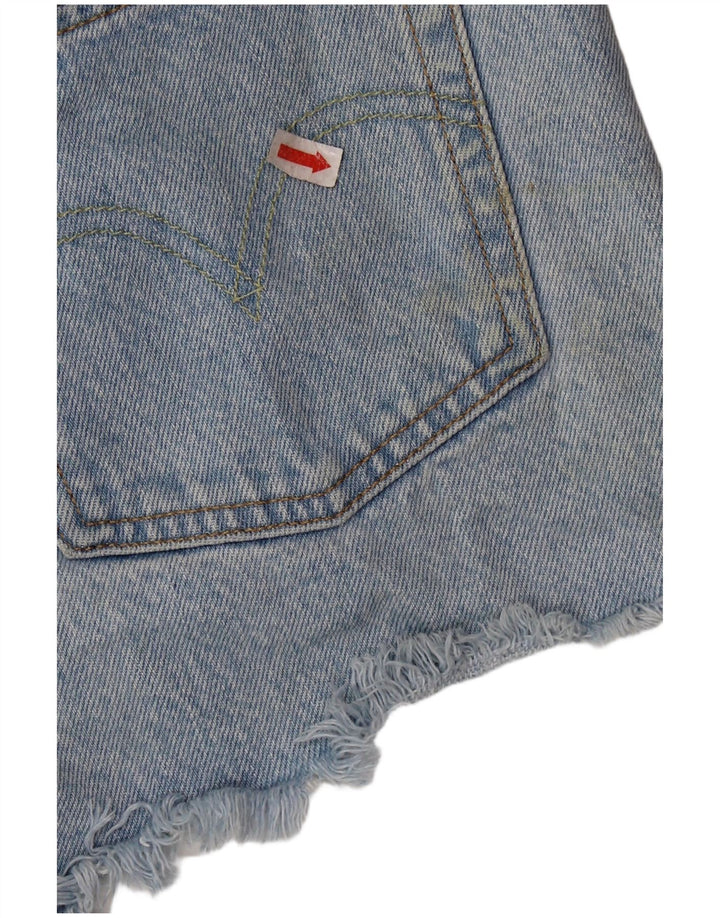 LEVI'S Short 501 Denim Vieilli Femme W28 Bleu Moyen Coton