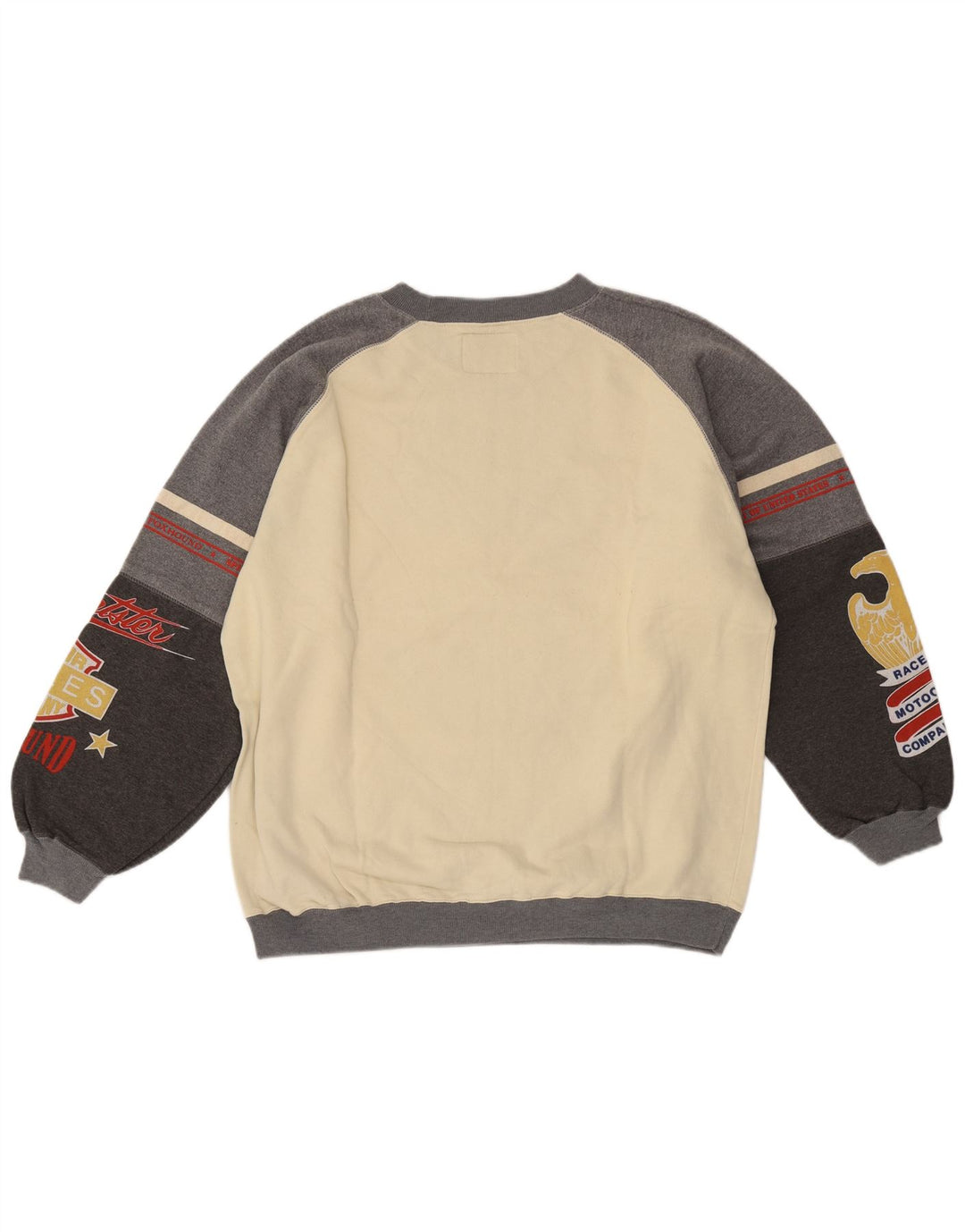 Foxhound Sweat-shirt graphique pour homme en coton color block blanc cassé moyen