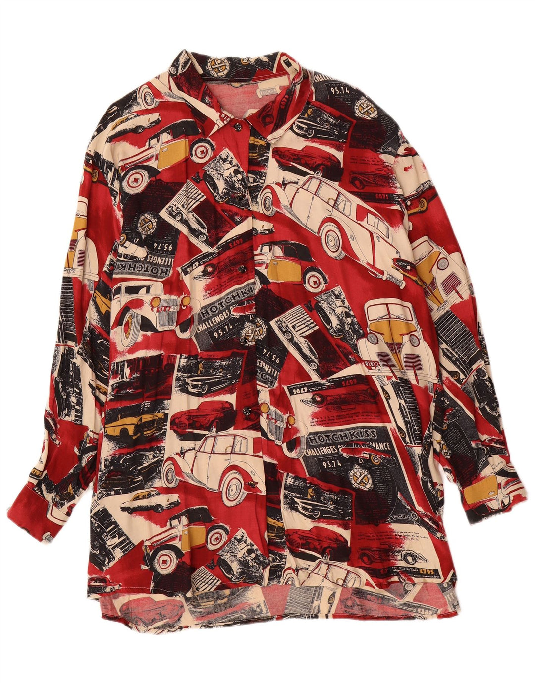 Chemise Vintage à motif abstrait pour femmes, voitures multicolores 3XL