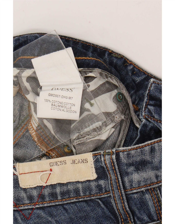 Guess Short en jean pour homme Medium W31 Bleu Coton