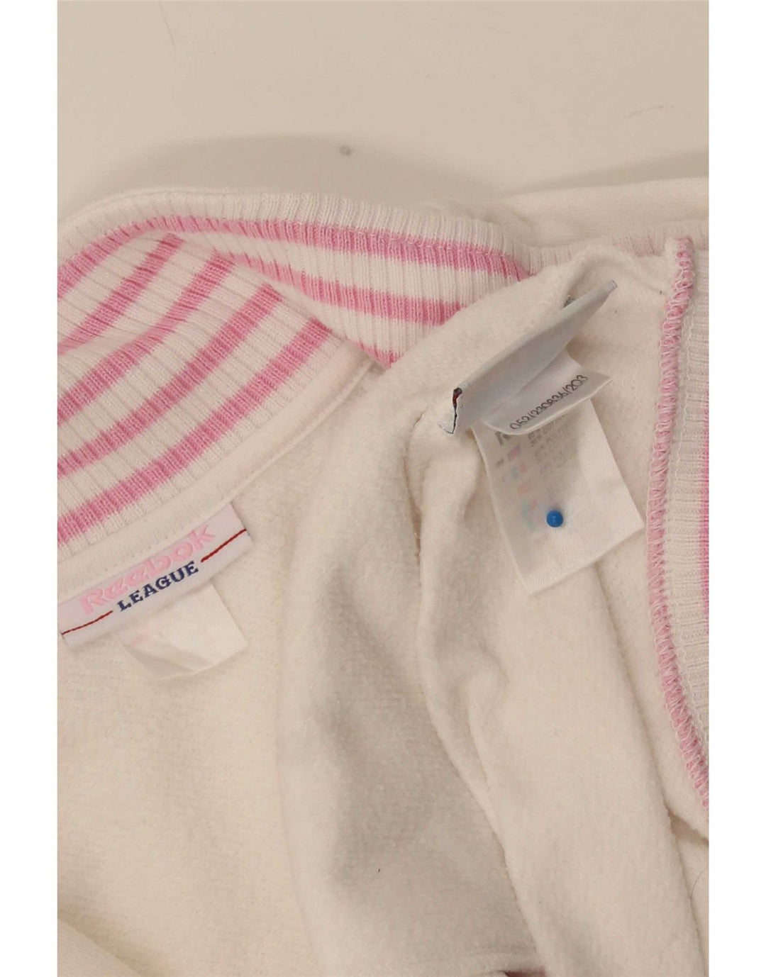 Reebok Veste de survêtement surdimensionnée pour femme UK 10 Petit Blanc Rayé