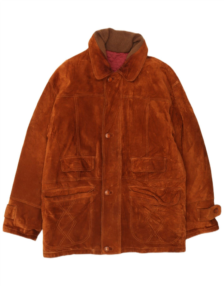 Veste en cuir homme vintage IT 48 Cuir marron moyen