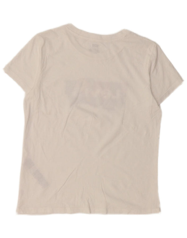 Levi's T-Shirt Graphique Femme UK 10 Petit Blanc Coton