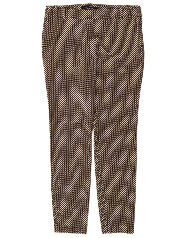 Zara Pantalon décontracté slim pour femme Medium W28 L29 Gris Géométrique Polyester