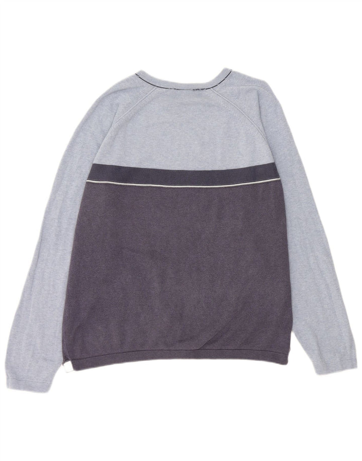 Gap Pull Col V Homme Bleu Moyen Colorblock Coton