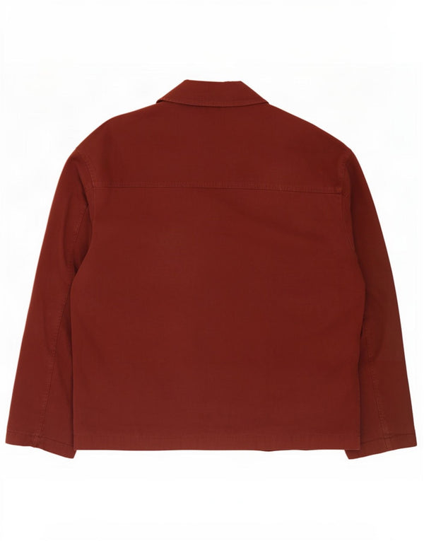 Zara Mens Bomber Jacket UK 40 Large Bourgogne Coton