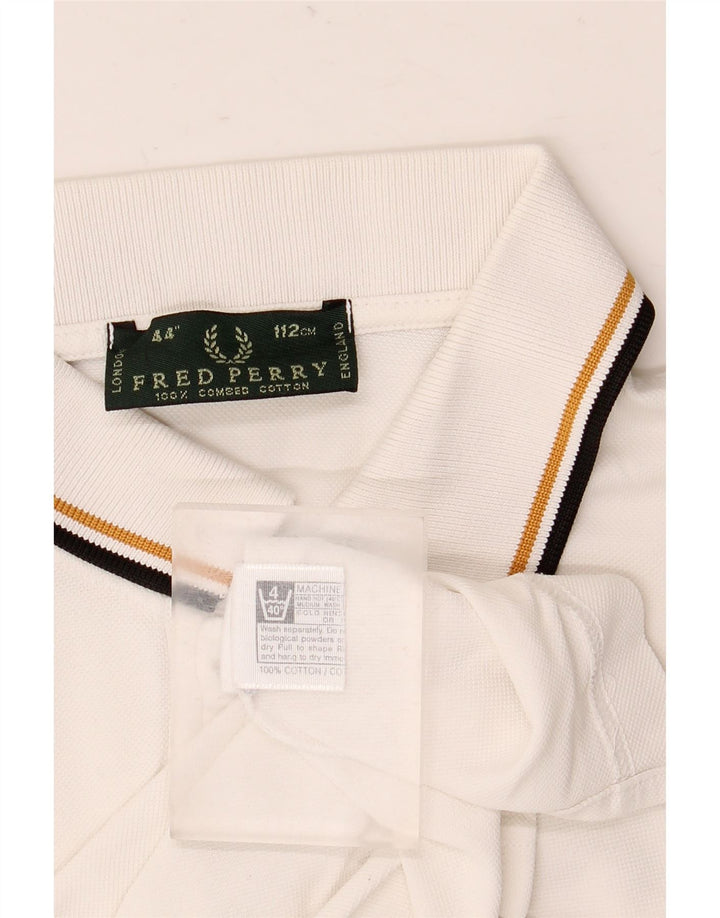 Fred Perry Polo Homme Blanc Moyen Coton