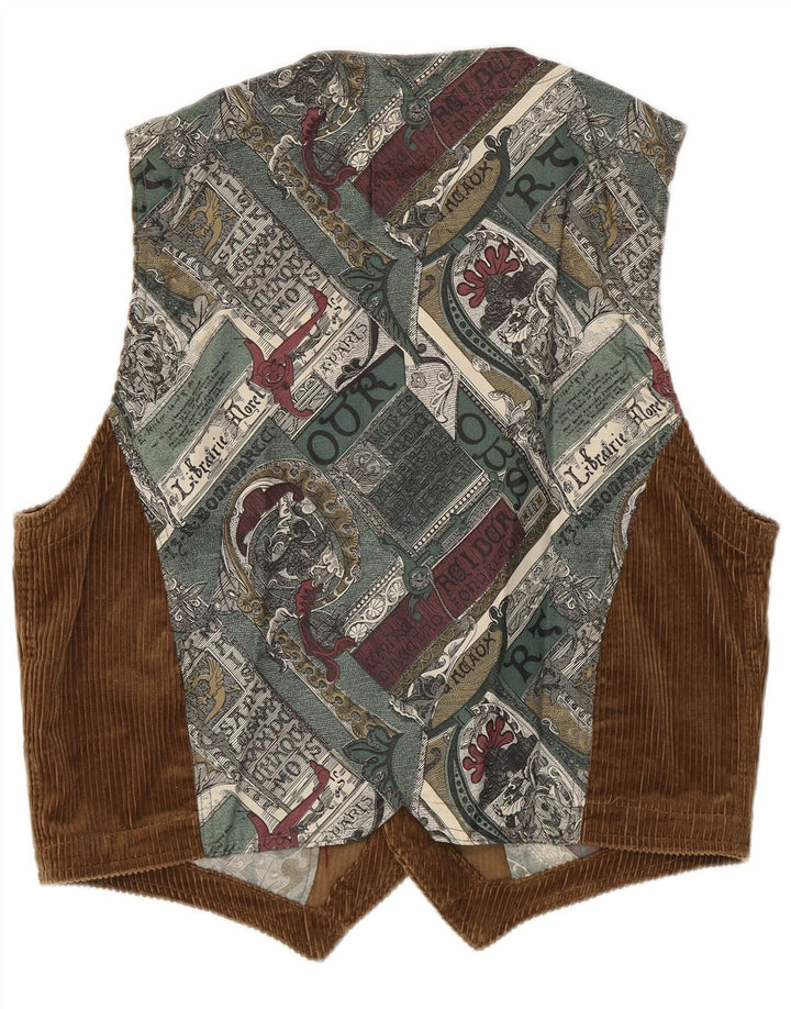 Fordocks Gilet en velours côtelé pour homme Large Marron Patchwork Coton