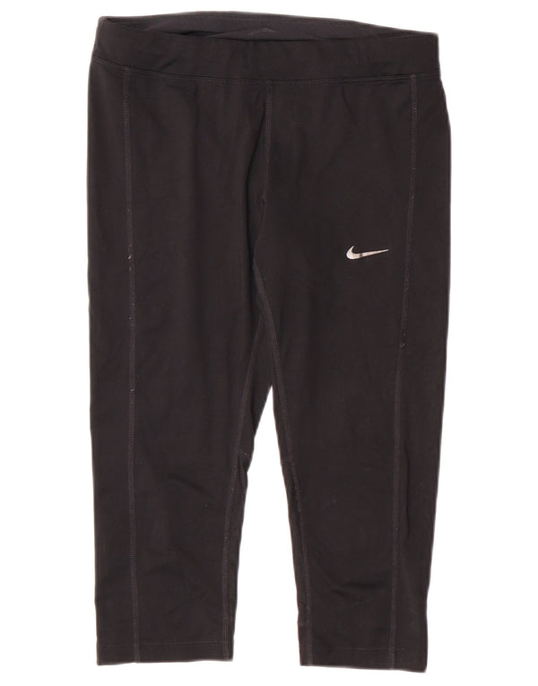 Nike Legging Capri Dri Fit pour femme UK 10 Petit Noir Polyester Sports