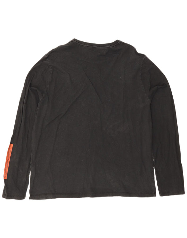 All Saints Haut coupe décontractée à manches longues pour homme 2XL Noir Colourblock