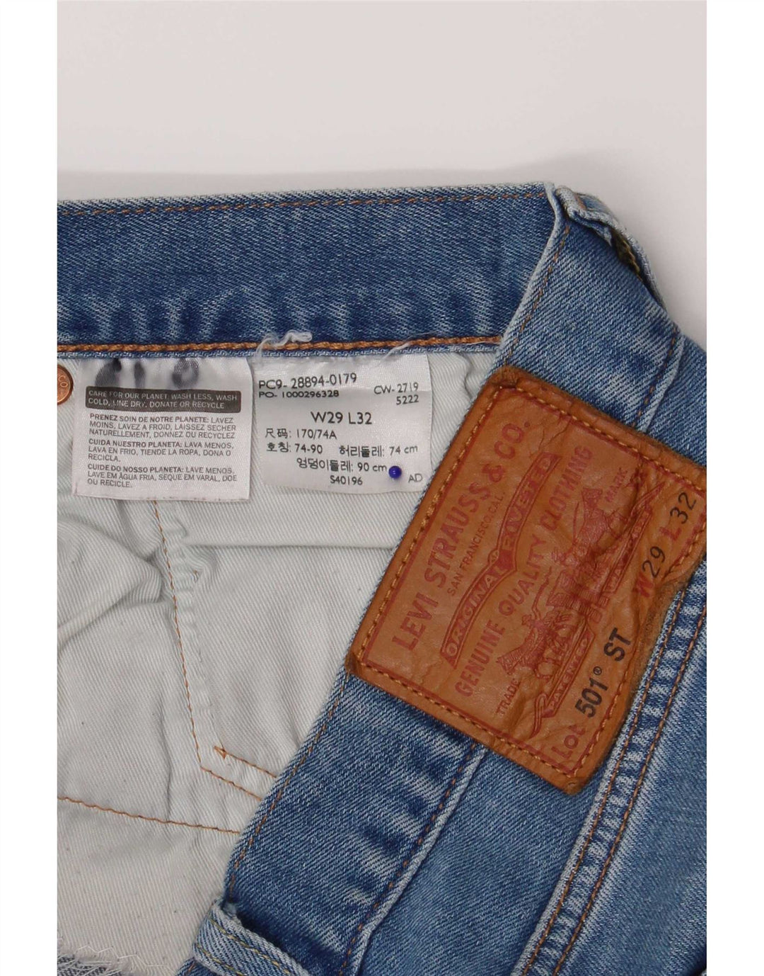 Levi's Jean Droit 501 Femme W29 L32 Bleu