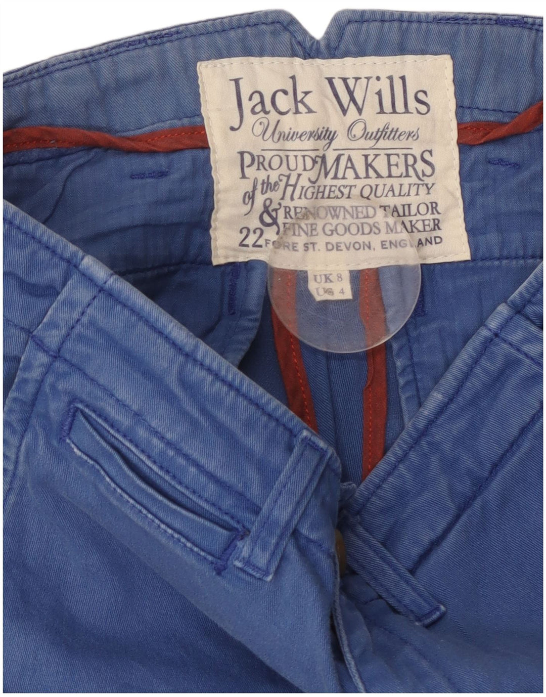 JACK WILLS Pantalon Chino Slim Femme UK 8 Small W28 L29 Bleu