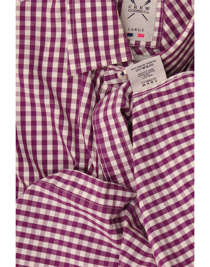 Crew Clothing Chemise Homme Grand Violet Vichy Coton