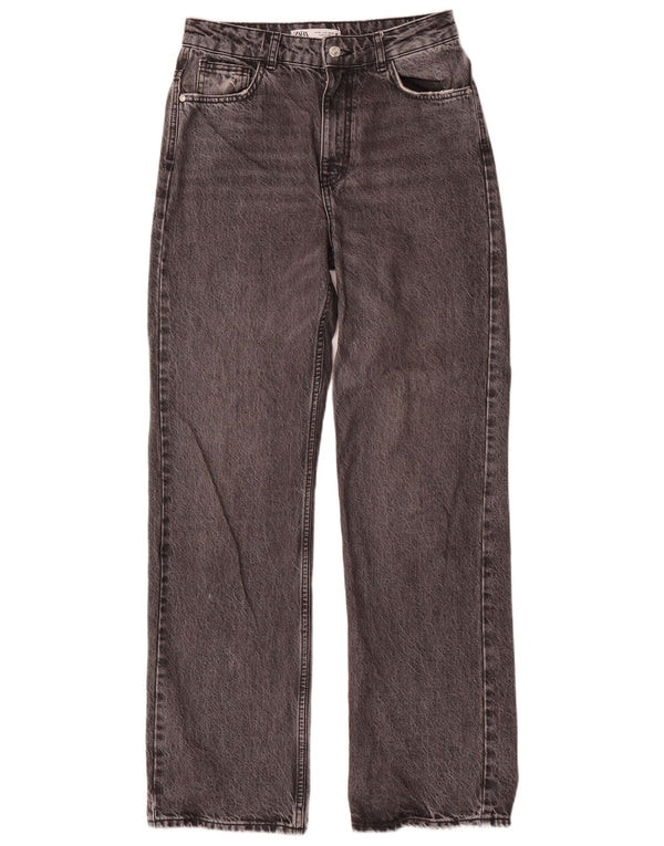 Zara Jean droit taille haute pour femme EU 38 Small W28 L33 Gris Coton
