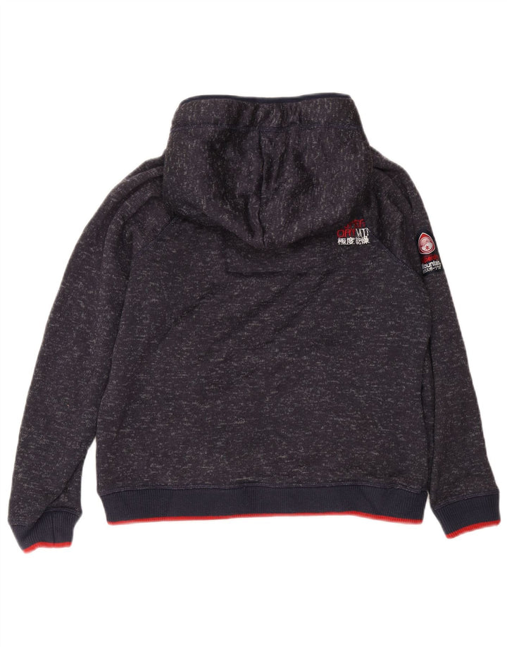 Superdry Pull à capuche pour femme UK 18 XL Bleu marine moucheté en polyester