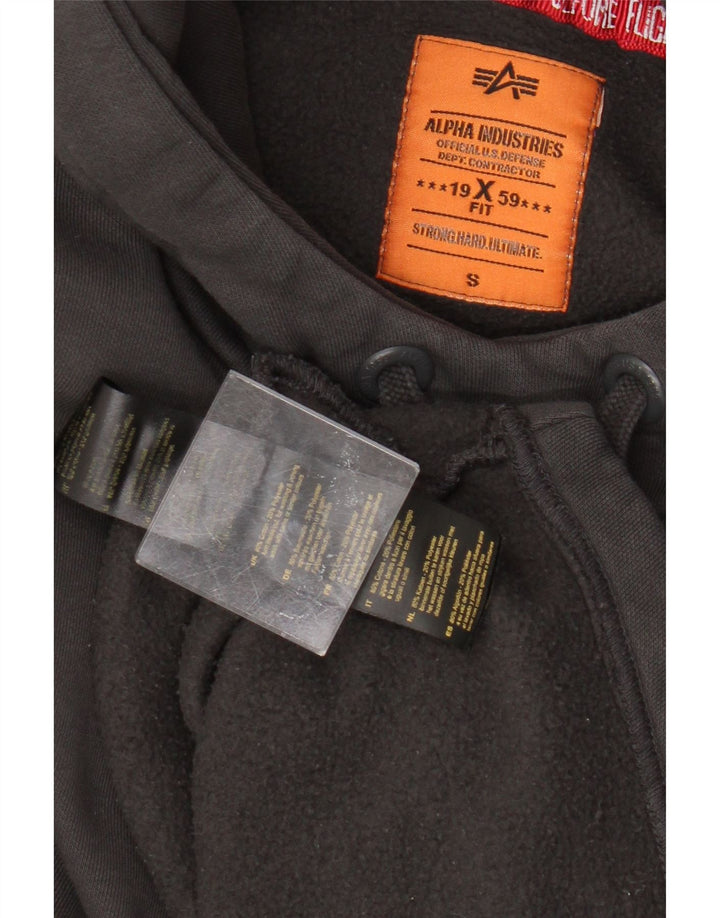 Alpha Industries Pull à capuche court surdimensionné pour femme UK 10 Petit Gris