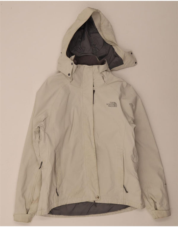 The North Face Veste coupe-vent à capuche pour femme UK 16 Large Blanc cassé