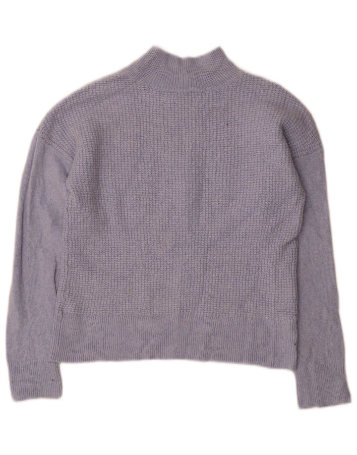 Hobbs Pull court à col roulé pour femme UK 12 Bleu moyen Viscose