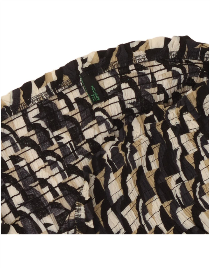 Benetton Femme Haut Sans Bretelles UK 8 Petit Géométrique Multicolore