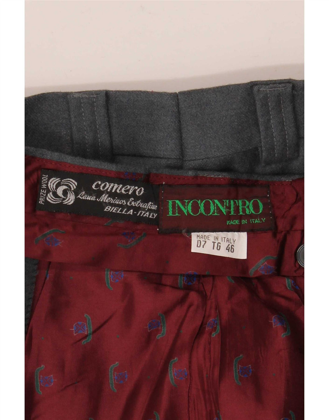 Comero Pantalon de costume pour homme IT 46 Small W30 L30 Gris