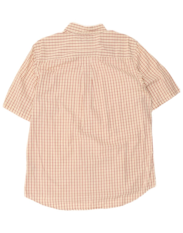 Timberland Chemise à Manches Courtes Homme Beige Moyen Carreaux Coton