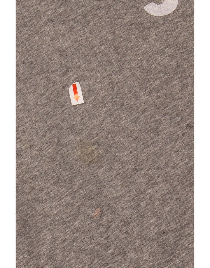 JACK WILLS Pull à capuche graphique pour femme UK 14 Grand coton gris