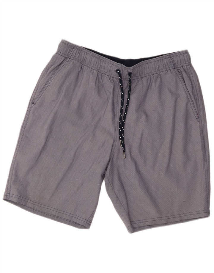 Marks & Spencer Short de Sport Homme Bleu Marine Moyen Coton Géométrique