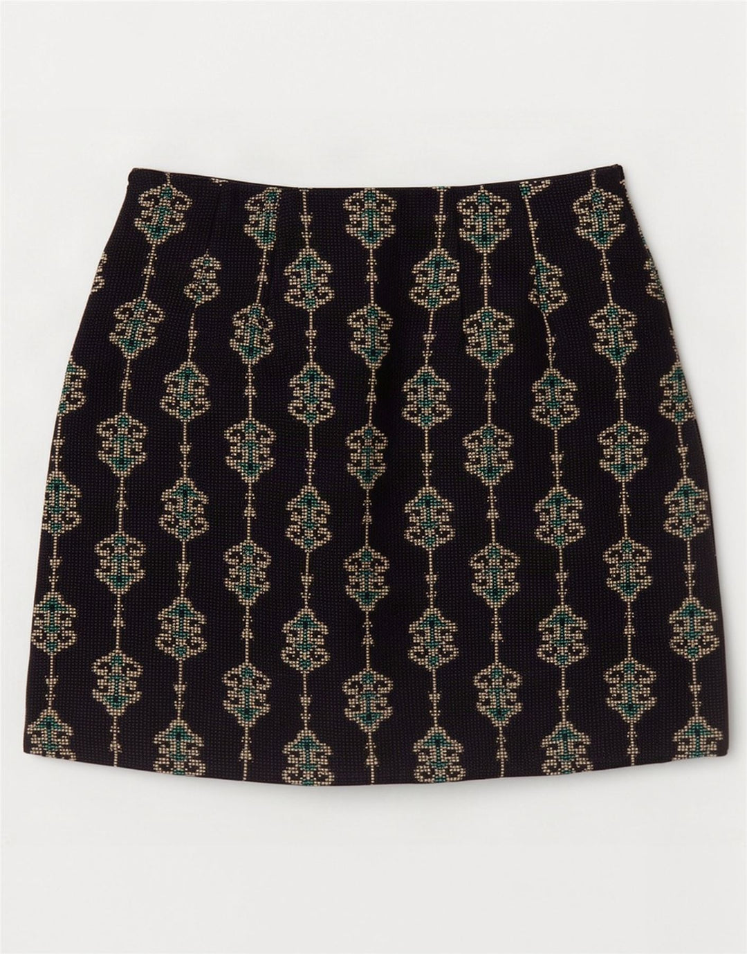 Zara Femme Mini Jupe XS W24 Bleu Marine Paisley Polyester