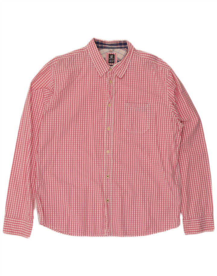 Chemise Coupe Classique Homme White Stuff XL Coton à Carreaux Rose