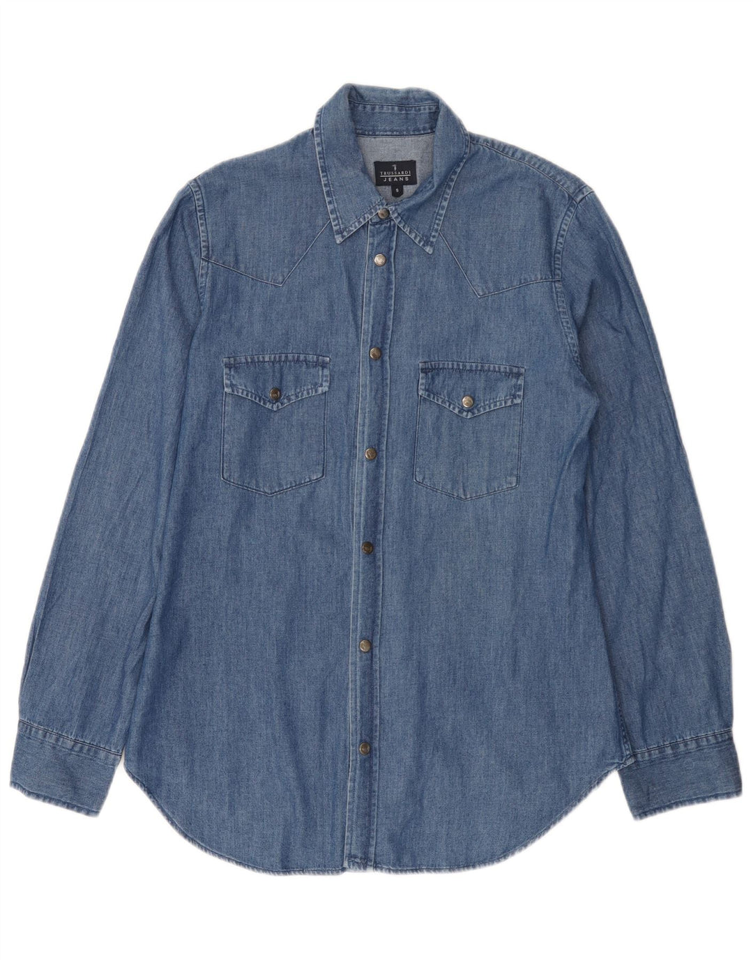 Trussardi Jeans Chemise En Jean Small Bleu Coton Homme