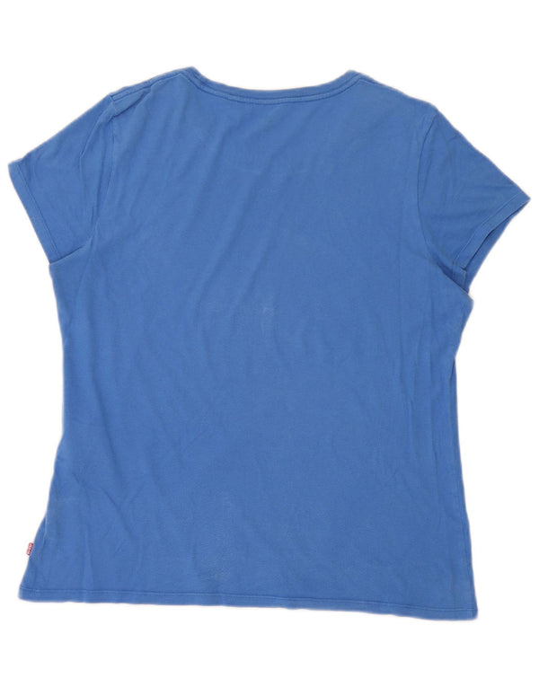 Levi's T-Shirt Graphique Femme UK 18 XL Bleu Coton