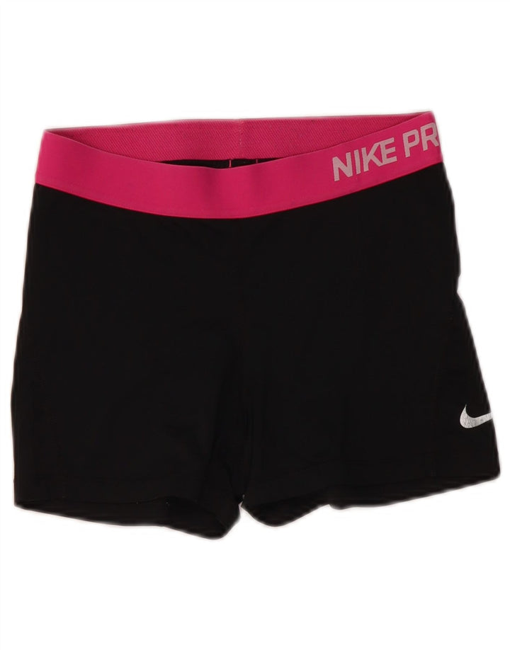 NIKE Short de sport Dri Fit Graphic pour femme UK 12 Noir moyen Colourblock