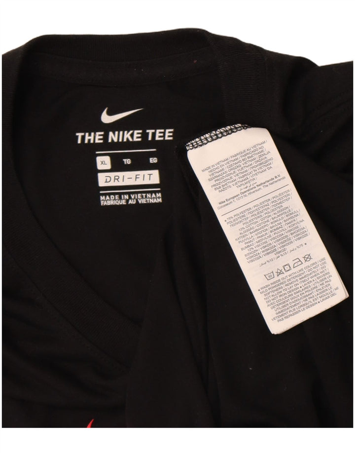 Nike Hommes Dri Fit Graphic T-Shirt Top XL Noir Polyester