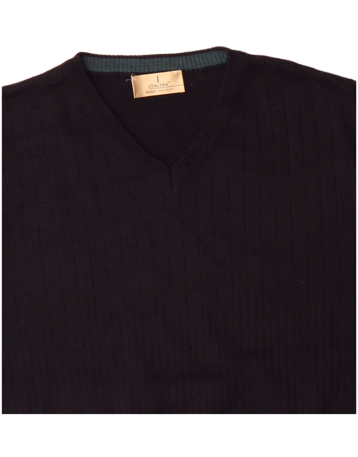 Marks & Spencer Pull col V pour homme en acrylique bleu marine Taille L
