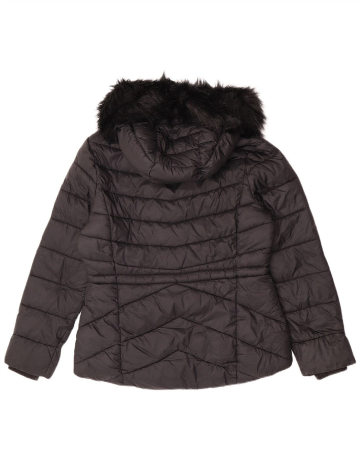 Barbour Veste matelassée à capuche pour femme UK 14 Large Noir Polyamide