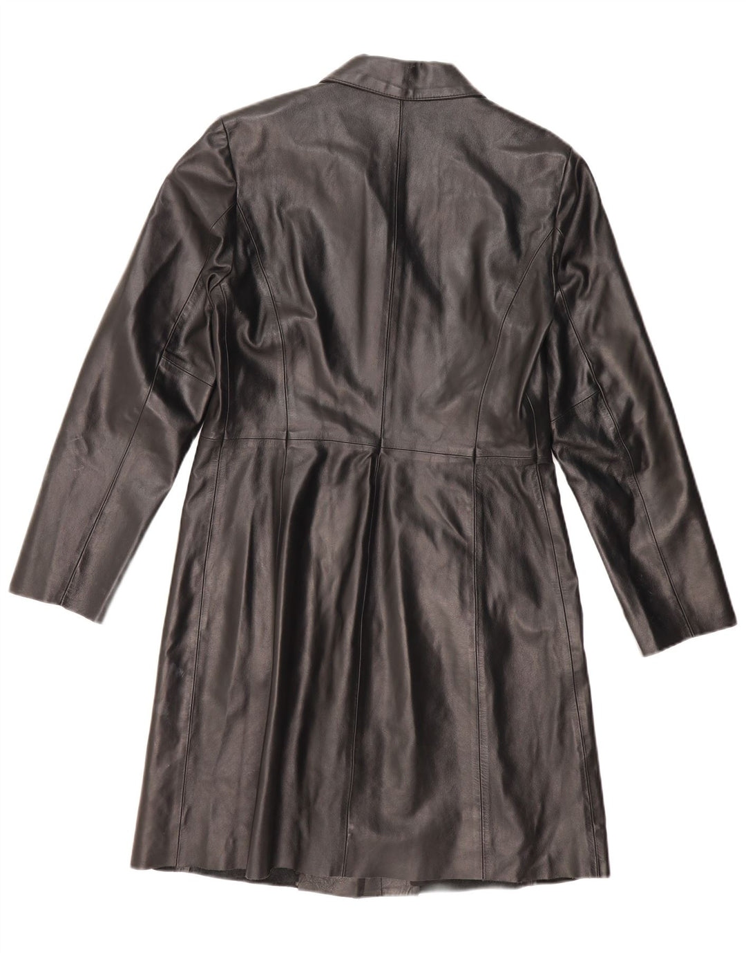BENETTON Manteau en Cuir Femme IT 46 Grand Cuir Noir