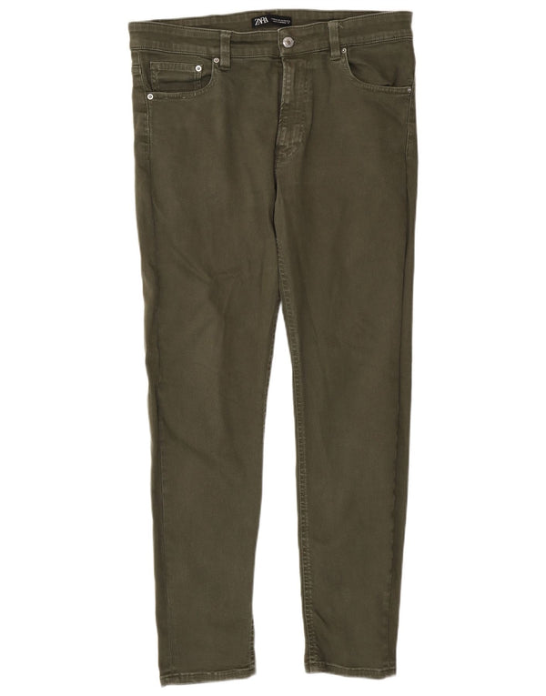 Zara Jean Slim Homme EU 44 Large W34 L30 Coton Kaki