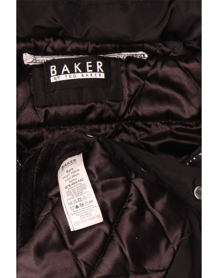 Ted Baker Manteau matelassé à capuche graphique pour fille 7-8 ans Noir Polyester